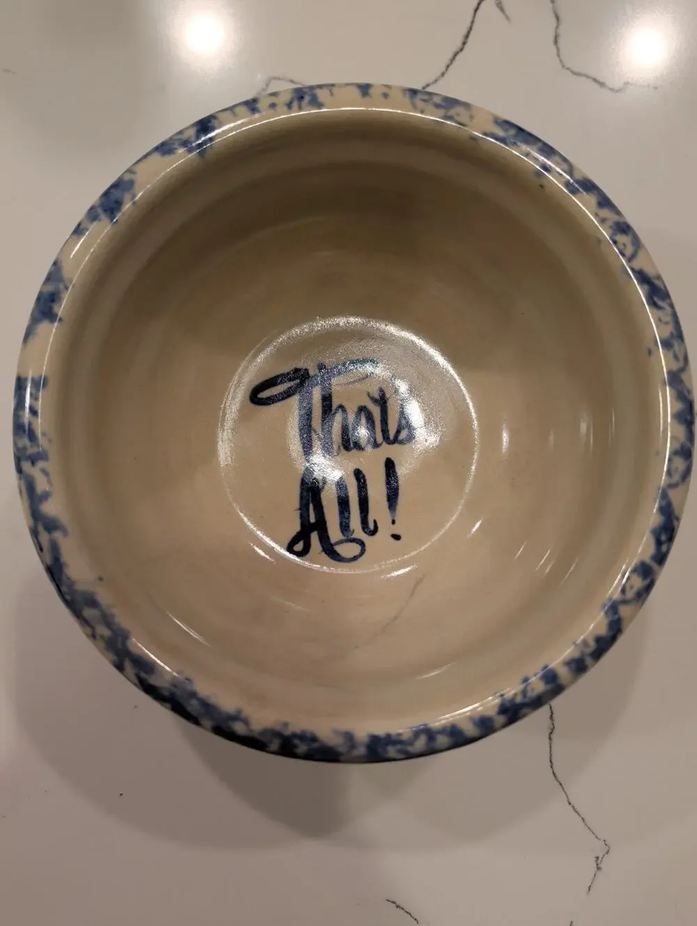Vintage Casey Pottery Hand Turned Popcorn Bowl That's All Folks Marshall Texas